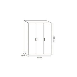 Armadio a 3 ante colore rovere collezione REY. Guardaroba ideale per il tuo ingresso o la tua lavanderia.