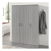 Armadio a 3 ante colore rovere collezione REY. Guardaroba ideale per il vostro ingresso o la vostra lavanderia.