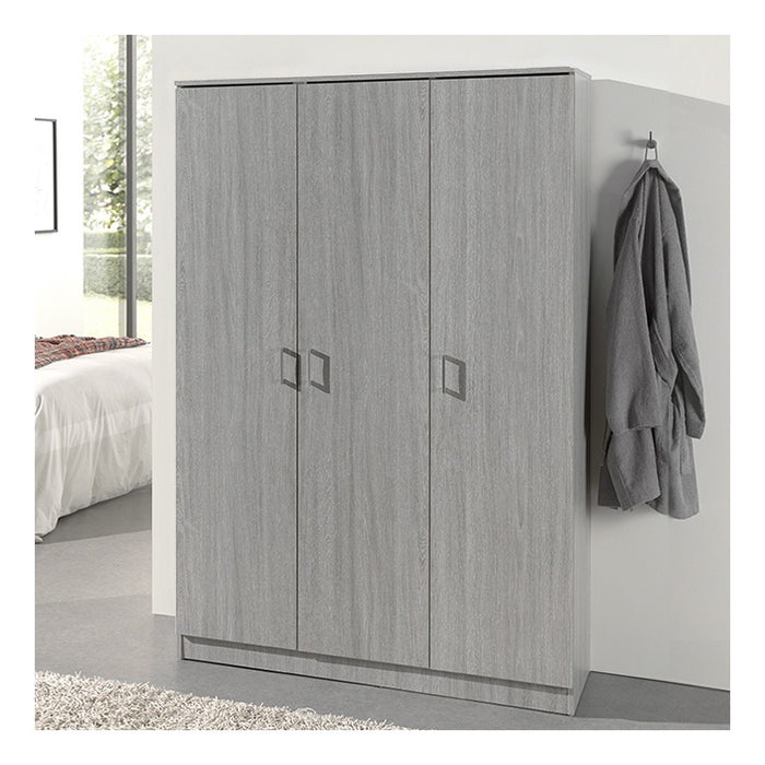 Armadio a 3 ante colore rovere collezione REY. Guardaroba ideale per il vostro ingresso o la vostra lavanderia.