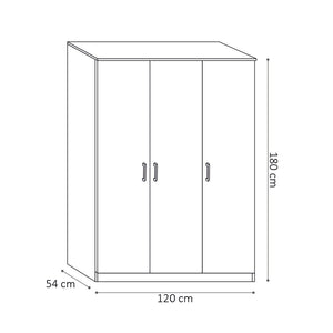Armadio a 3 ante REY colore rovere sonoma – 120 x 180 x 50 cm