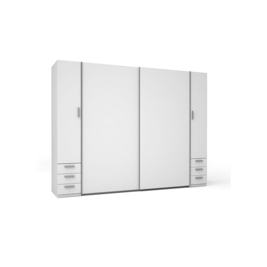 Armadio 4 Porte con 6 Cassetti - Bianco - Collezione STAR