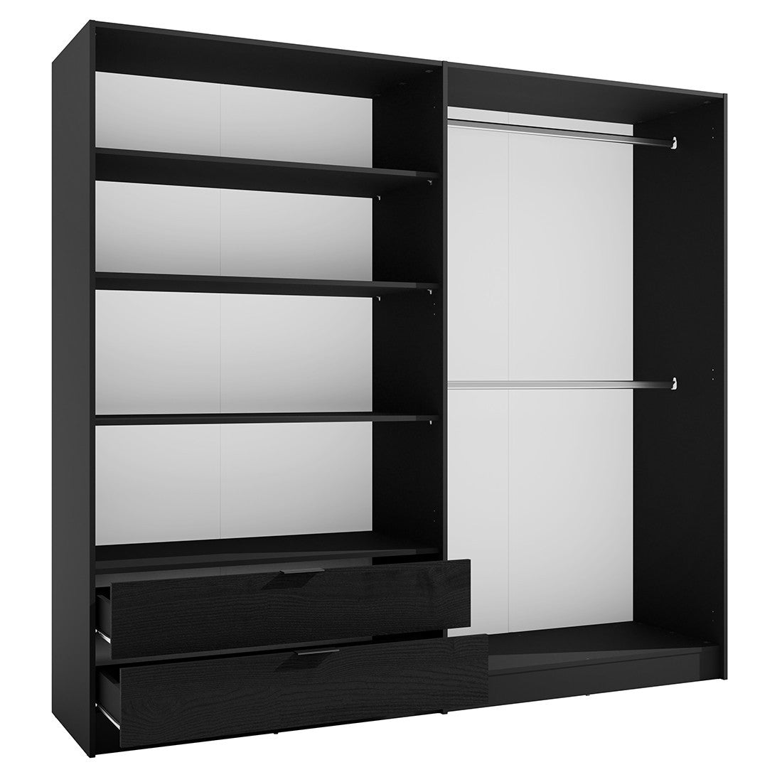 Armadio 4 Porte ISAC - Design Moderno con Specchio e 2 Cassetti