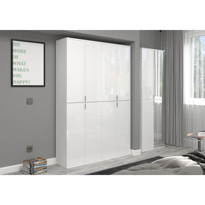 Armadio 8 porte BODITE – Ampio spazio di archiviazione in bianco laccato