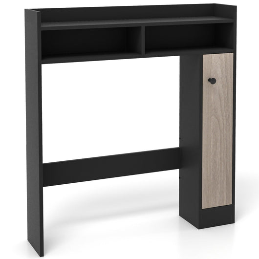 Mobiletto portaoggetti da bagno sopra il WC 88 x 18 x 100 cm design moderno ed elegante salvaspazio in MDF nero 20_0012766