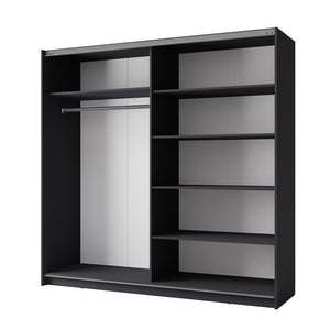 Armadio collezione 200 cm 2 porte scorrevoli con specchio - grigio grafite - Collezione ARSALA