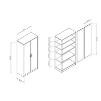 Armadio, collezione TOLLY, 2 porte, 75x150 cm, colore rovere sonoma