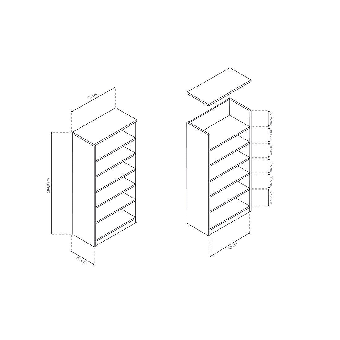 Armadio, collezione TOLLY, 2 porte, 75x195 cm, colore rovere sonoma