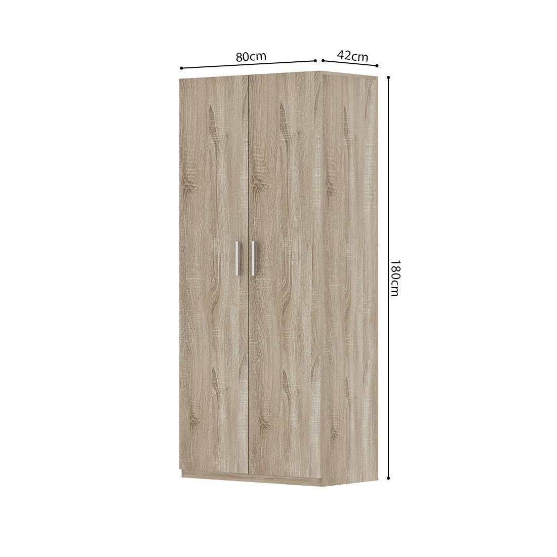 Armadio, collezione TOM, 2 porte 80 cm rovere sonoma