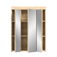 Armadio con specchi LEWOTO - Bianco e rovere - 60x79x18 cm