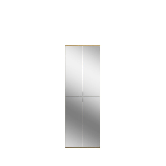 Armadio da stoccaggio BODITE – 12 porte con specchi – Rovere chiaro
