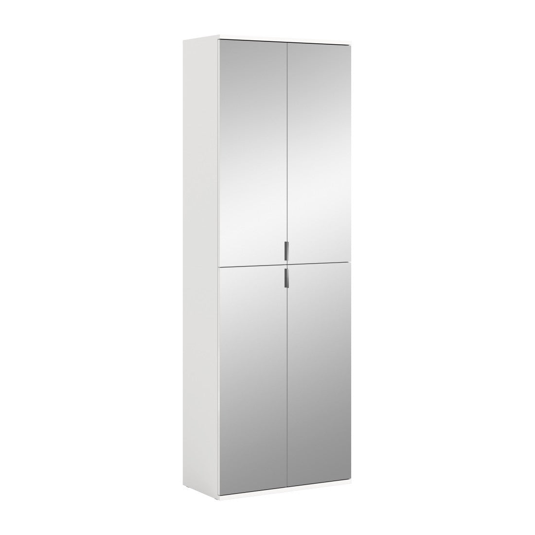 Armadio BODITE – 4 porte con specchi – Bianco laccato – Eleganza e luminosità