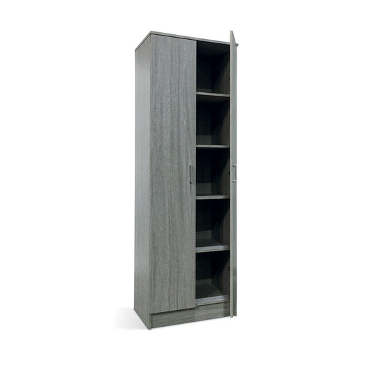 Armadio contenitore collezione STAN, 2 porte, colore grigio, ideale per ingresso, bagno, lavanderia.