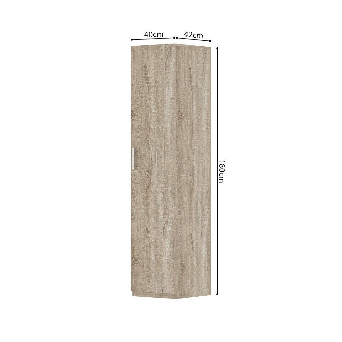 Armadio per ripostiglio, collezione TOM, 1 porta in rovere sonoma.