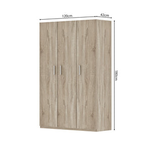 Armadio contenitore, collezione TOM, 3 porte in rovere sonoma