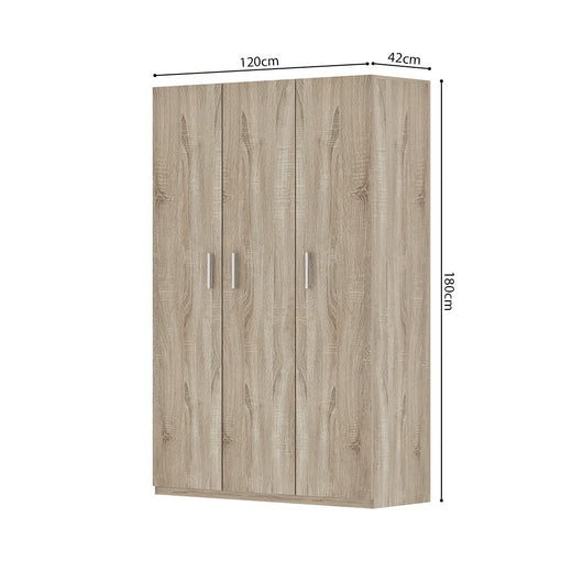 Armadio contenitore, collezione TOM, 3 porte in rovere sonoma