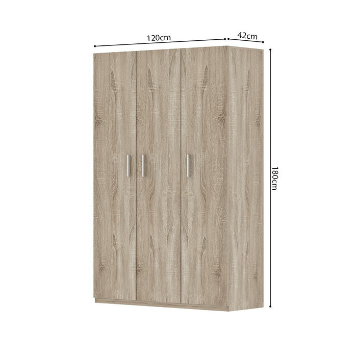 Armadio contenitore, collezione TOM, 3 porte in rovere sonoma