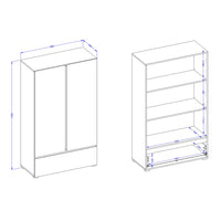 Armadio da stoccaggio HAVANA bianco e nero 2 porte 1 cassetto - Design moderno e pratico