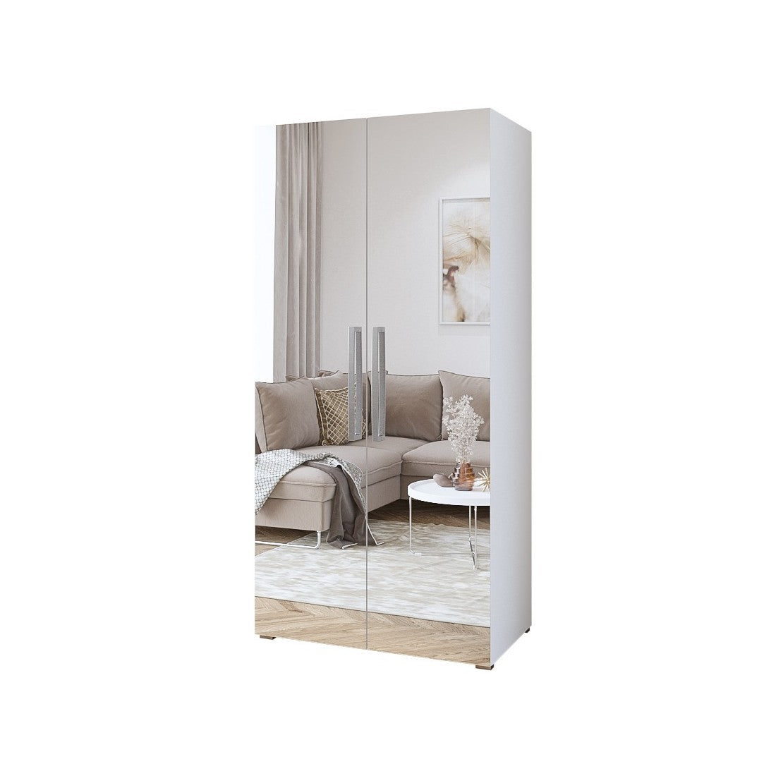 Armadio design 100 cm 2 porte con grandi specchi collezione JUPITER