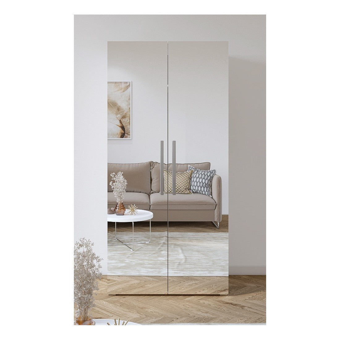Armadio design 100 cm 2 porte con grandi specchi collezione JUPITER