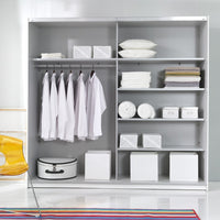 Armadio design 180cm. 2 porte con specchi modulabili. Colore bianco opaco. Collezione EOS