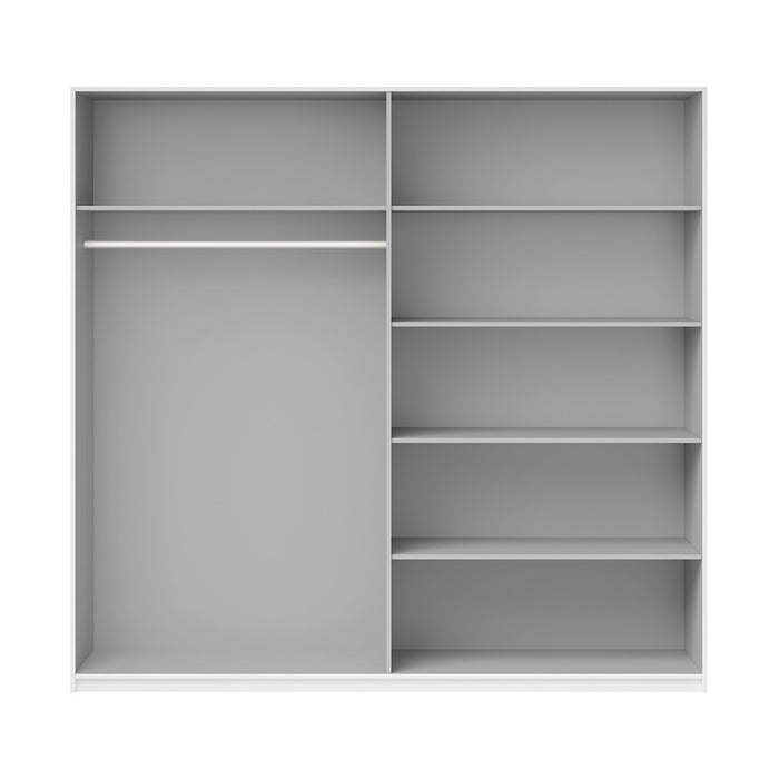 Armadio design 2 porte 180 cm con specchio. Colore bianco lucido. Collezione EOS