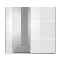 Armadio design 2 porte 180 cm con specchio. Colore bianco lucido. Collezione EOS