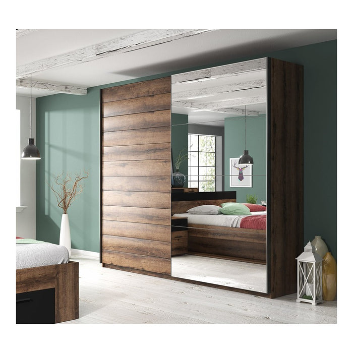 Armadio design 2 porte 180cm colore rovere scuro. Collezione EOS