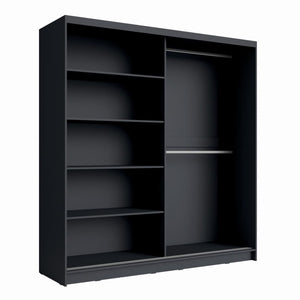 Armadio design 200cm colori grigio grafite e nero collezione NARAGO