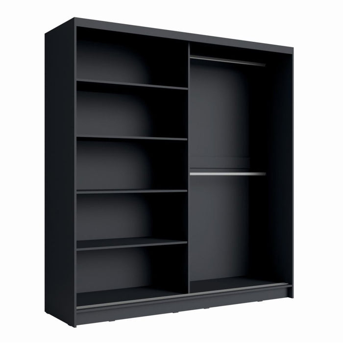 Armadio design 200cm colori grigio grafite e nero collezione NARAGO