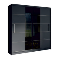 Armadio design 200cm colori grigio grafite e nero collezione NARAGO