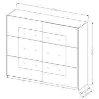 Armadio design 220cm. 2 porte con specchi modulari. Colore bianco opaco. Collezione EOS.