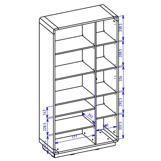 Armadio design con nicchia illuminata collezione VILLA. Colore rovere e nero.