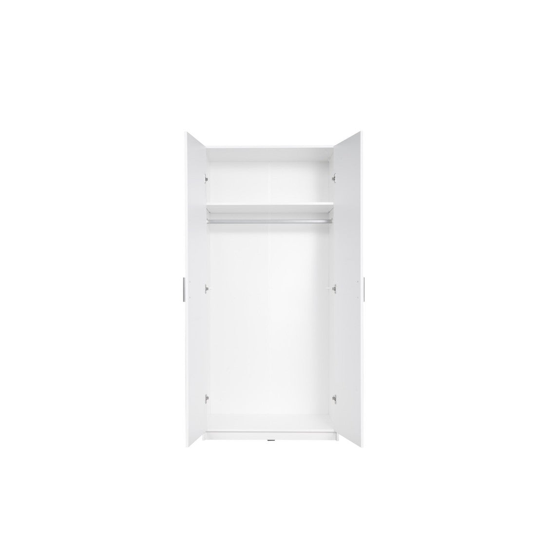 Armadio a due porte collezione FLEX, colore bianco lucido
