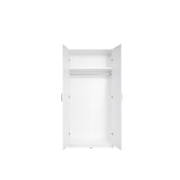 Armadio a due porte collezione FLEX, colore bianco lucido