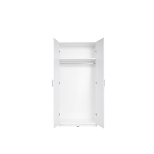 Armadio a due porte collezione FLEX, colore bianco lucido