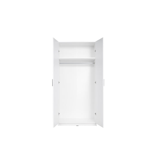 Armadio a due porte collezione FLEX, colore bianco lucido