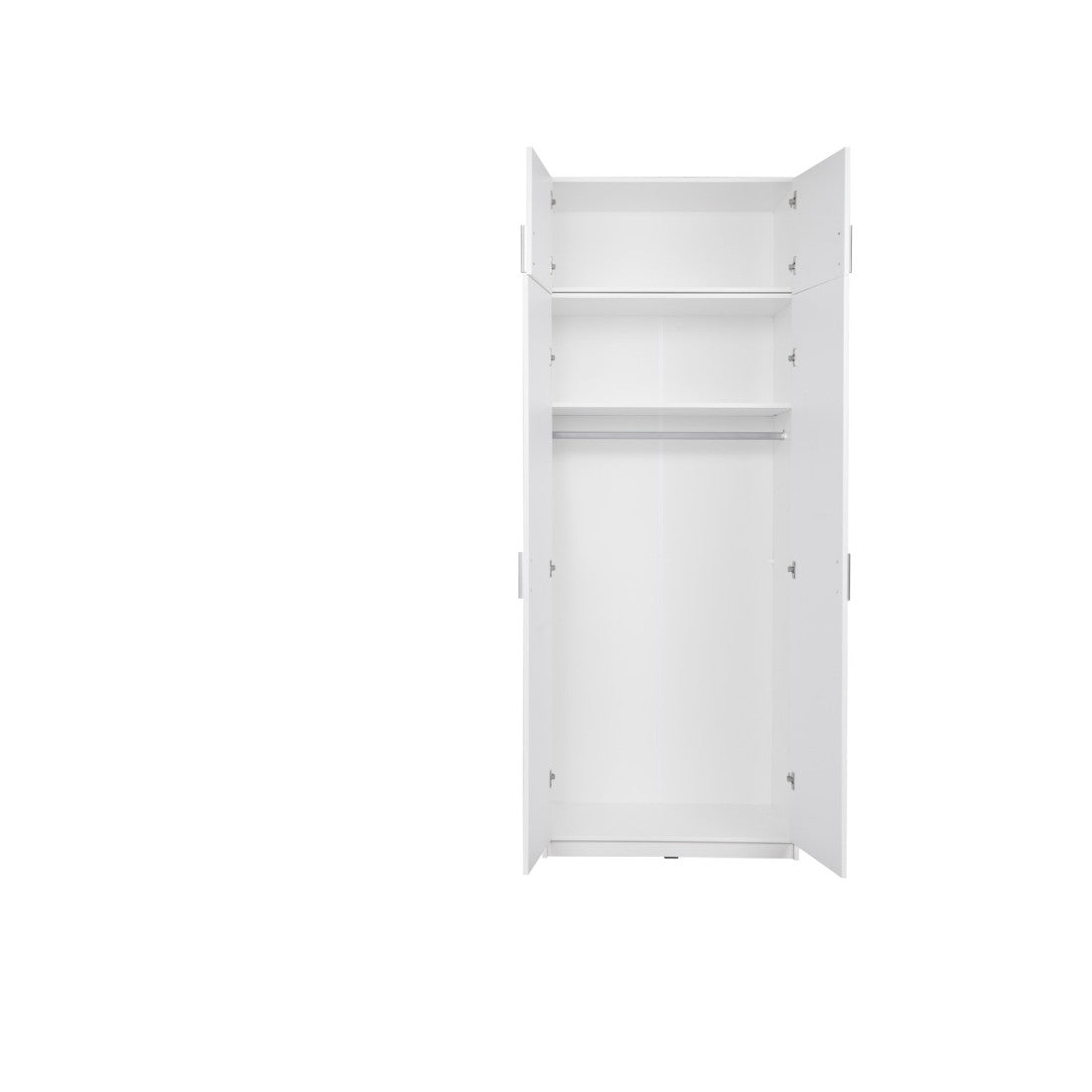 Armadio a due porte collezione FLEX, colore bianco lucido