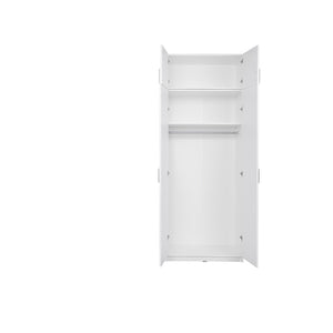 Armadio a due porte collezione FLEX, colore bianco lucido