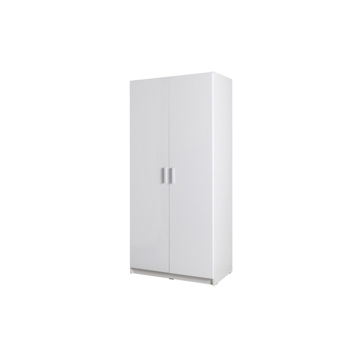 Armadio a due porte collezione FLEX, colore bianco lucido