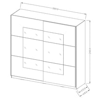 Armadio EOS 2 porte con specchi modulabili - nero opaco - 200 x 61 x 210 cm