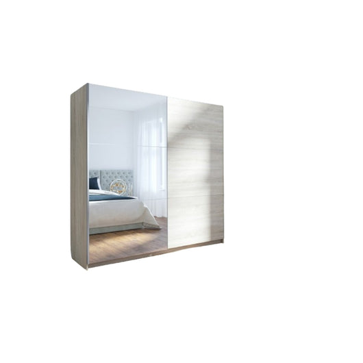 Armadio, guardaroba a 2 porte scorrevoli con specchio - rovere sonoma - Collezione ARSALA