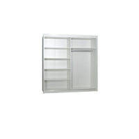 Armadio, guardaroba 200 cm 2 porte scorrevoli con specchio - bianco - Collezione ARSALA