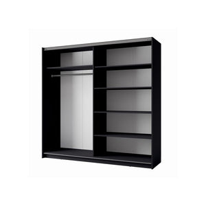 Armadio, guardaroba 200 cm 2 porte scorrevoli - grigio grafite - Collezione ARSALA