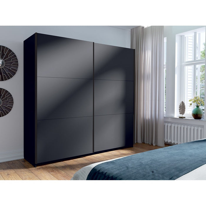 Armadio, guardaroba 200 cm 2 porte scorrevoli - grigio grafite - Collezione ARSALA