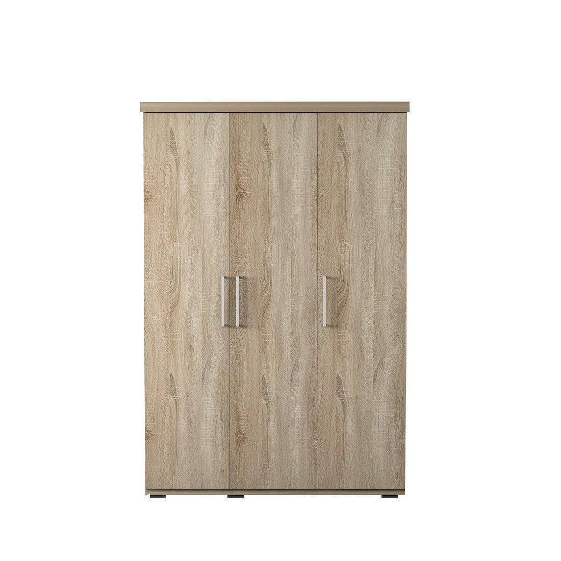 Armadio, guardaroba, collezione TOM, 3 porte 120 cm, con appendiabiti integrato in rovere sonoma.