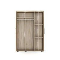 Armadio, guardaroba, collezione TOM, 3 porte 120 cm, con appendiabiti integrato in rovere sonoma.