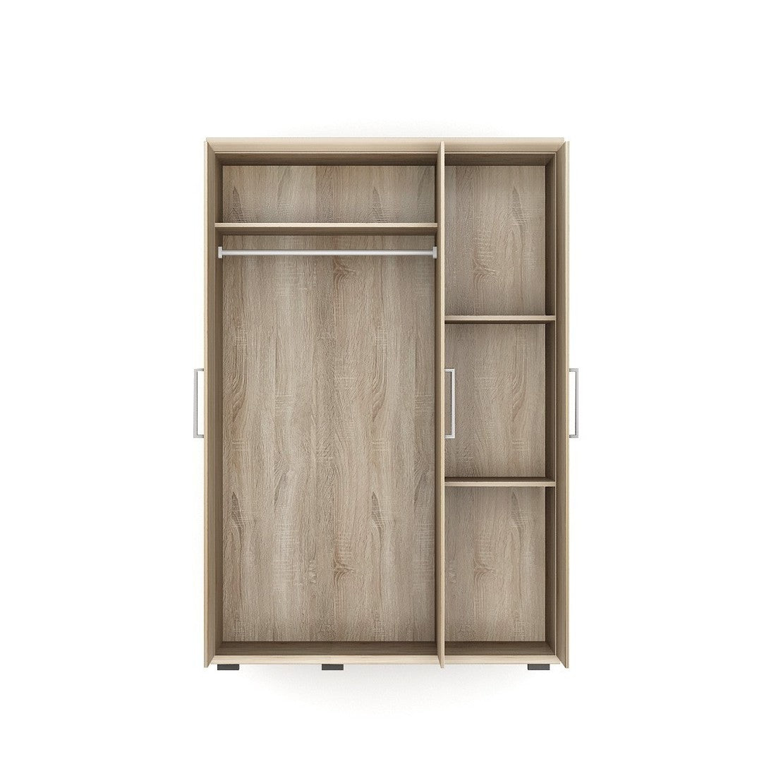Armadio, guardaroba, collezione TOM, 3 porte 120 cm, con appendiabiti integrato in rovere sonoma.