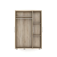 Armadio, guardaroba, collezione TOM, 3 porte 120 cm, con appendiabiti integrato in rovere sonoma.