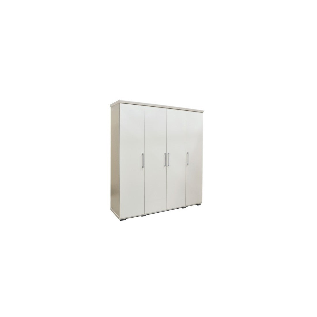 Armadio, guardaroba, collezione TOM, 4 porte 160 cm, appendiabiti integrato colore bianco
