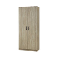 Armadio DALAMAN 2 porte, quercia Sonoma, maniglie grigie, stile contemporaneo